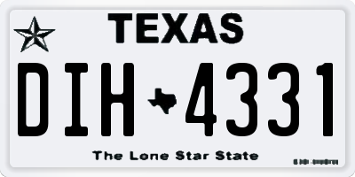 TX license plate DIH4331