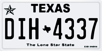 TX license plate DIH4337