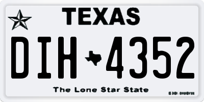 TX license plate DIH4352