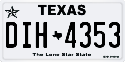 TX license plate DIH4353