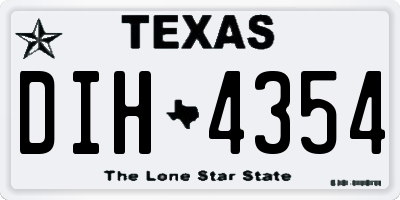 TX license plate DIH4354