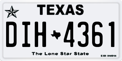 TX license plate DIH4361