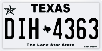 TX license plate DIH4363