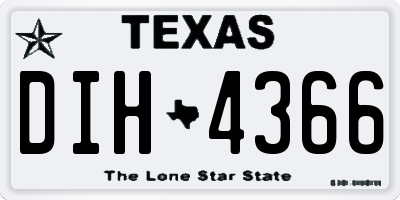 TX license plate DIH4366