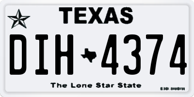 TX license plate DIH4374