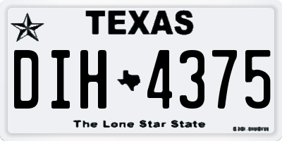 TX license plate DIH4375