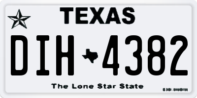 TX license plate DIH4382