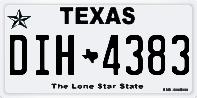 TX license plate DIH4383