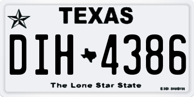 TX license plate DIH4386