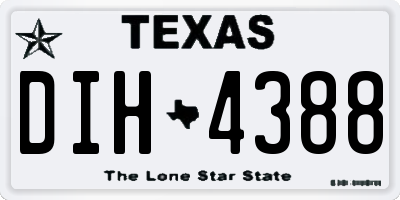 TX license plate DIH4388