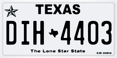 TX license plate DIH4403