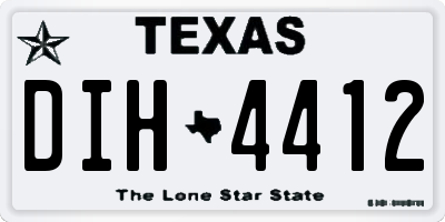 TX license plate DIH4412