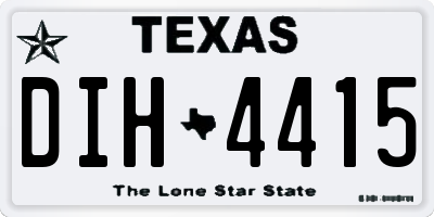 TX license plate DIH4415