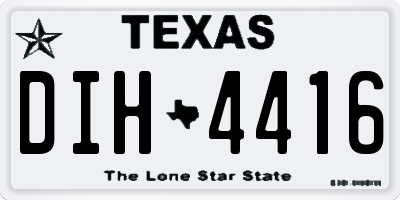 TX license plate DIH4416