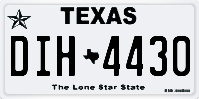 TX license plate DIH4430