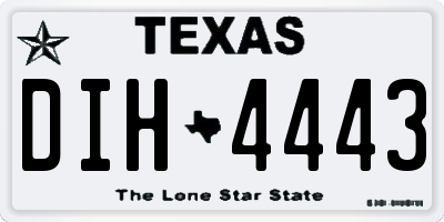 TX license plate DIH4443
