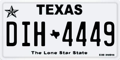 TX license plate DIH4449
