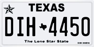 TX license plate DIH4450
