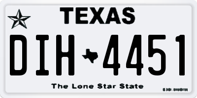 TX license plate DIH4451