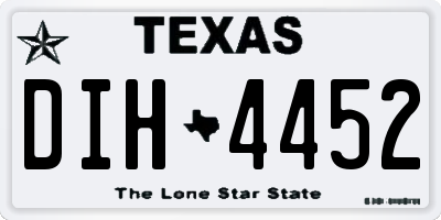 TX license plate DIH4452