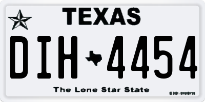 TX license plate DIH4454