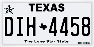 TX license plate DIH4458