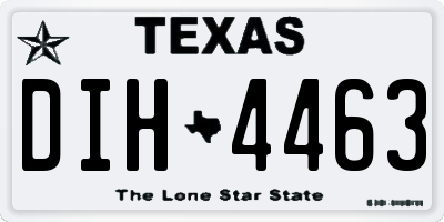 TX license plate DIH4463