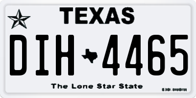 TX license plate DIH4465