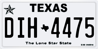 TX license plate DIH4475