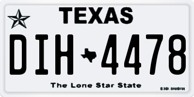 TX license plate DIH4478
