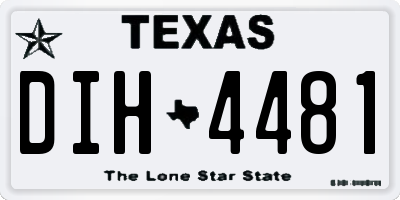 TX license plate DIH4481