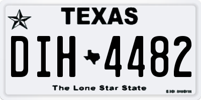 TX license plate DIH4482