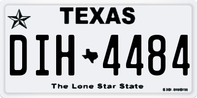 TX license plate DIH4484