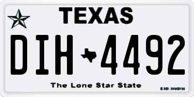 TX license plate DIH4492