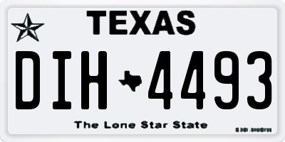 TX license plate DIH4493