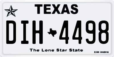 TX license plate DIH4498