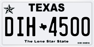 TX license plate DIH4500