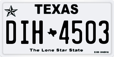 TX license plate DIH4503