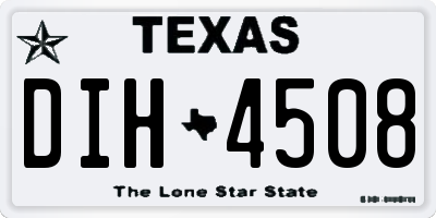 TX license plate DIH4508