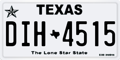 TX license plate DIH4515