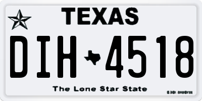 TX license plate DIH4518