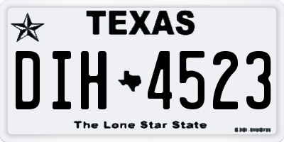 TX license plate DIH4523