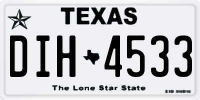 TX license plate DIH4533