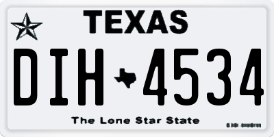 TX license plate DIH4534
