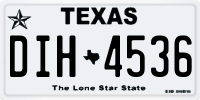 TX license plate DIH4536