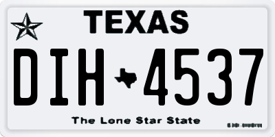 TX license plate DIH4537