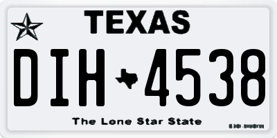 TX license plate DIH4538