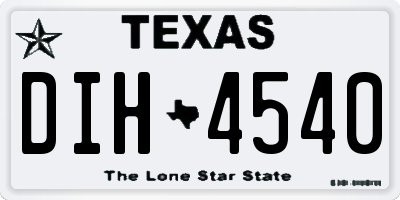 TX license plate DIH4540