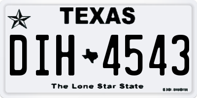 TX license plate DIH4543