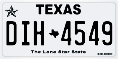 TX license plate DIH4549